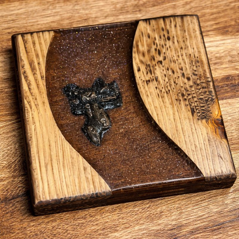 Western Epoxy Resin Coaster Set – Boots & Saddles (Set of 6)