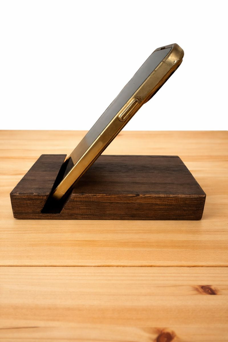 Handcrafted Wooden Phone Stand with Natural Sound Amplifier (Does not include phone)